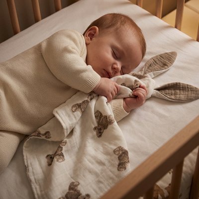 bébé s'accroche à son Doudou