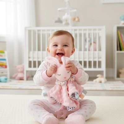 bébé avec son Doudou bebe 