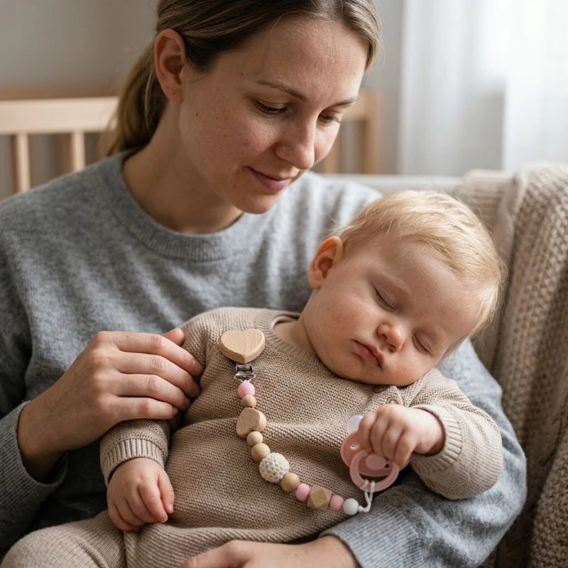 bébé dort avec Attache tetine