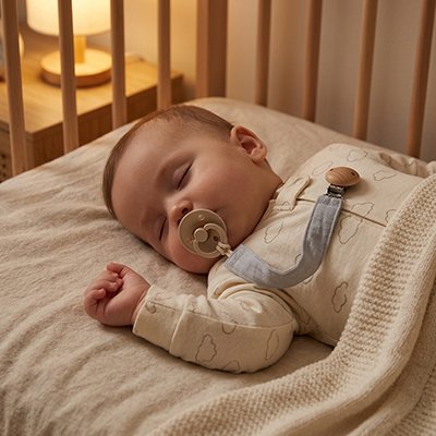bébé dort et Attache tétine porter sur ces vêtements