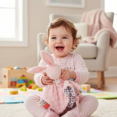 bébé très content de son Doudou bebe 