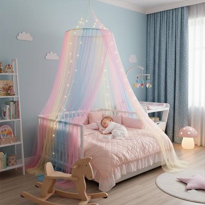 Ciel de lit bebe arc en ciel