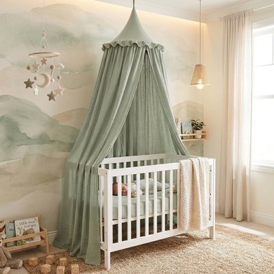 Ciel de lit bébé vert