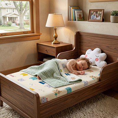 Drap housse lit bébé animaux