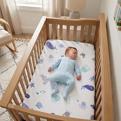 Drap housse lit bebe fille