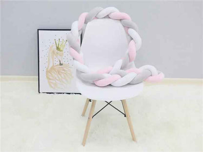 tresse de lit rose gris blanc