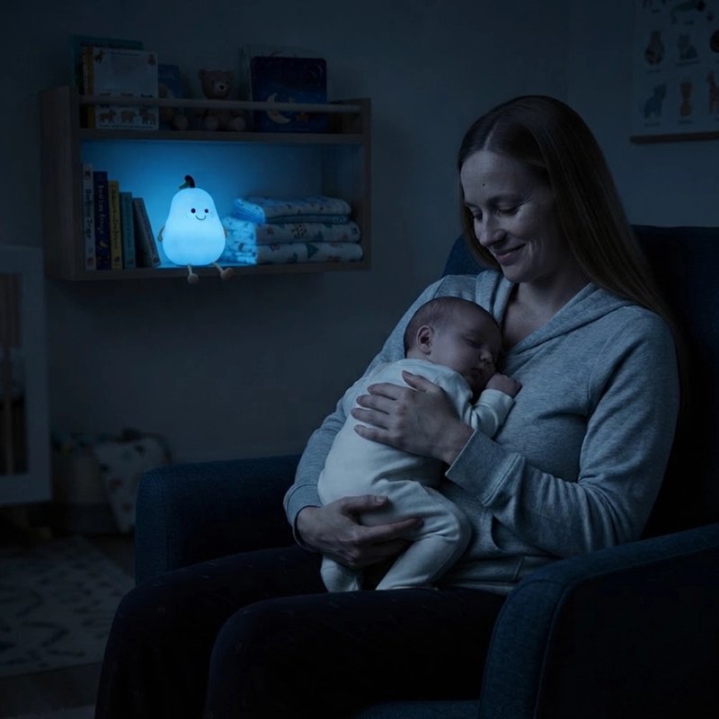 maman et bébé sous la Veilleuse bébé