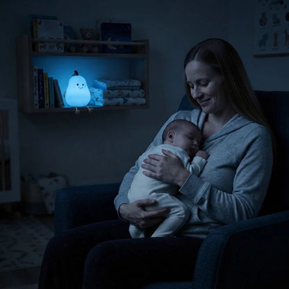 maman et bébé sous la Veilleuse bébé