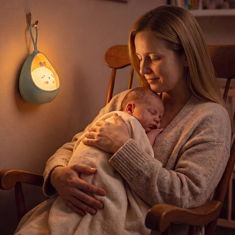 maman et son bébé sous Veilleuse bébé
