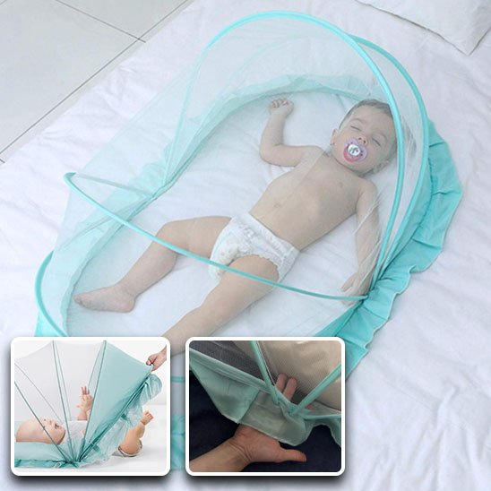Moustiquaire lit bébé bleu