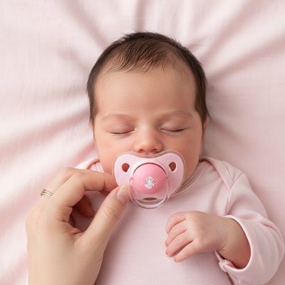 Tétine pour bébé rose