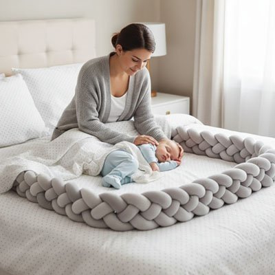 Tresse de lit | Scandinave Gris - Univers Bébé Doux